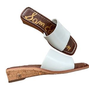 Sam Edelman Wedge Slide Sandal White 6.5 Cork style Wedge
